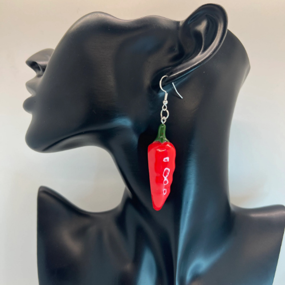 Pepper Earrings - Jalapeno Earrings - Food Earrings - Chef Earrings - Picture 7 of 10